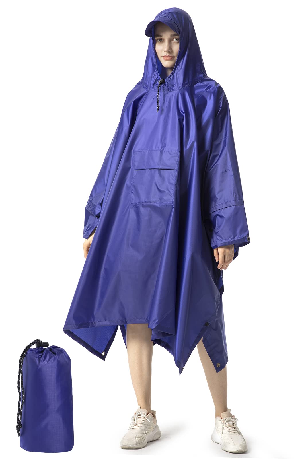 Rain cape Raincoat Rain jacket Waterproof Hiking Cycling Outdoor 3in1 Multipurpose