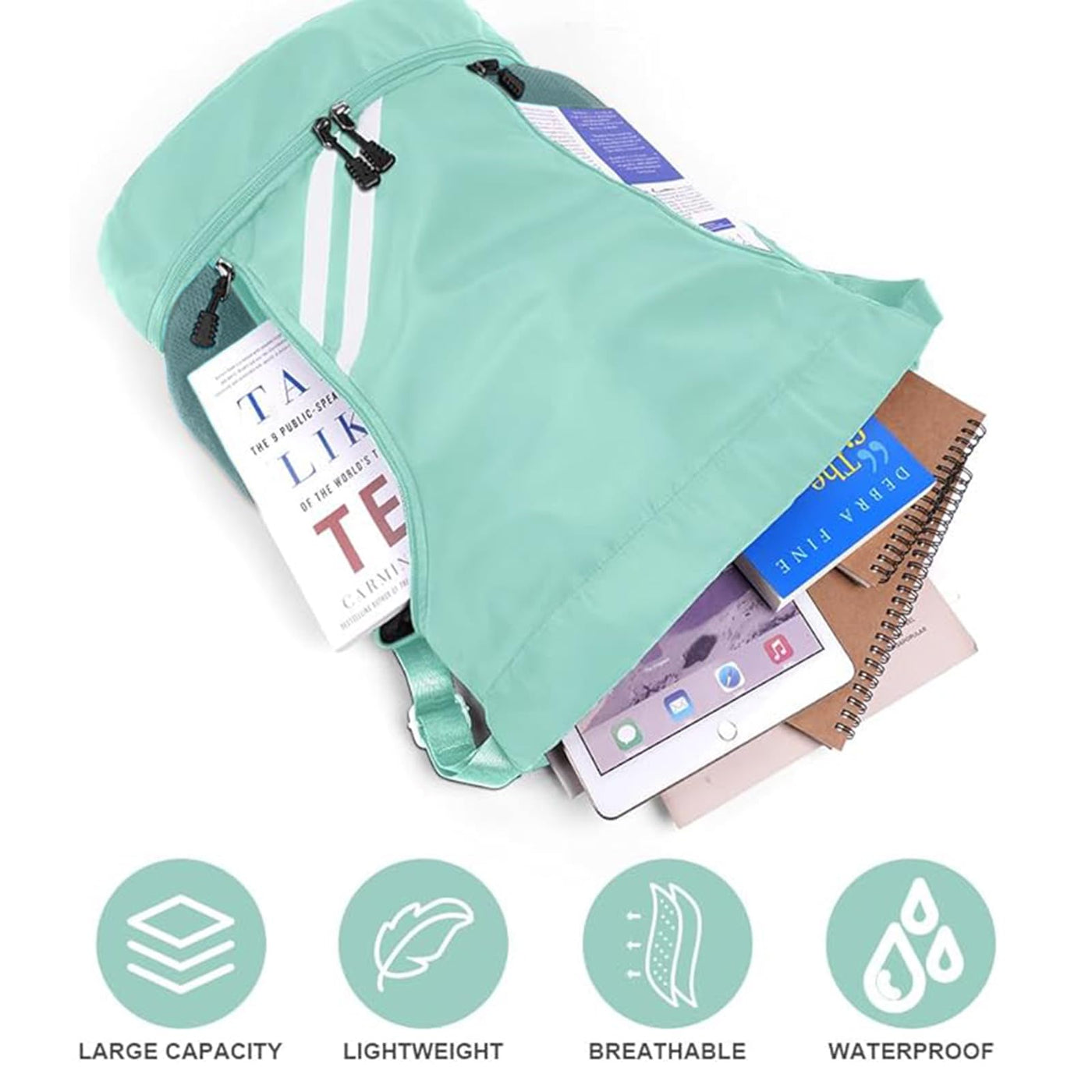Sac à dos de sport à la mode, sac de gymnastique, sac de sport à cordon de serrage de grande capacité