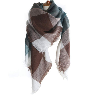 écharpe écharpe tricotée épaisse écharpe foulard à carreaux poncho