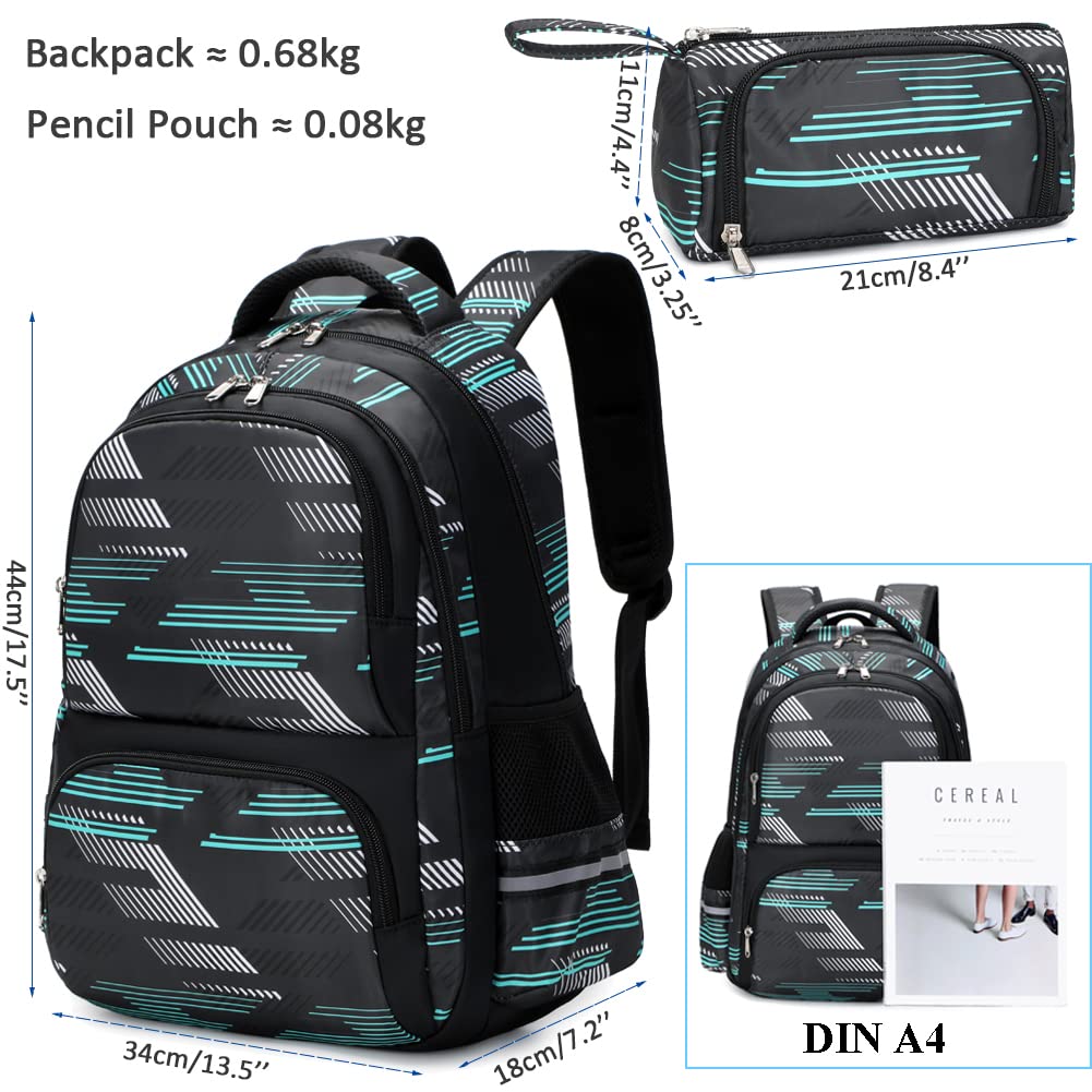 Schultasche Schulrucksack Schulranzen Set für Jugendliche Rucksack für Reisen Wandern Camping