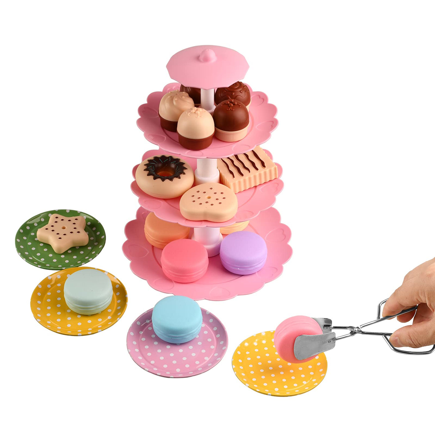 Metal tea set children's tea set with dessert toy tea party