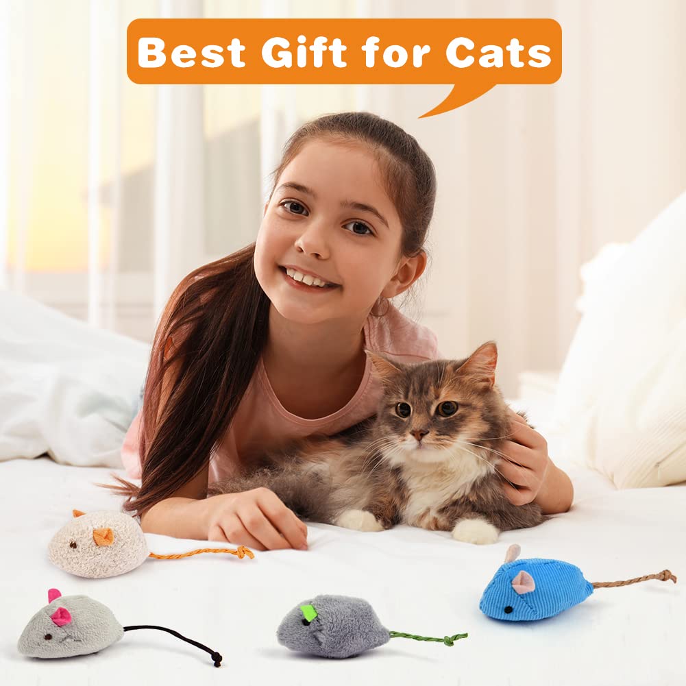 Cat toy mouse, 12  pieces plush mouse with catnip, interactive cat toy for cats and kittens