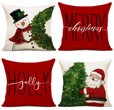 Cushion cover set of 4 cushion cover Christmas cushion covers decorative cushions linen cushion covers for decoration Christmas sofa