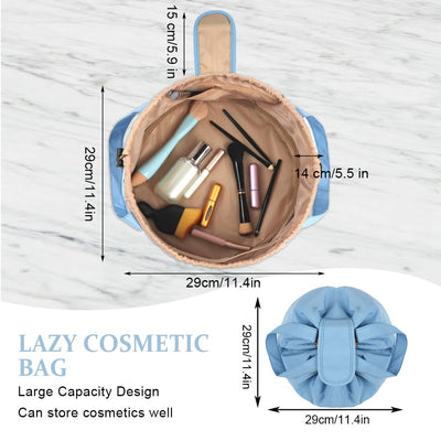 Trousse de maquillage de grande capacité avec cordon, trousse de maquillage de voyage portable