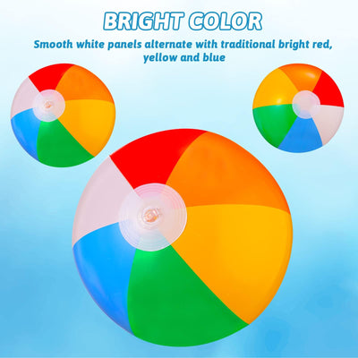 6 pièces ballon de plage gonflable coloré