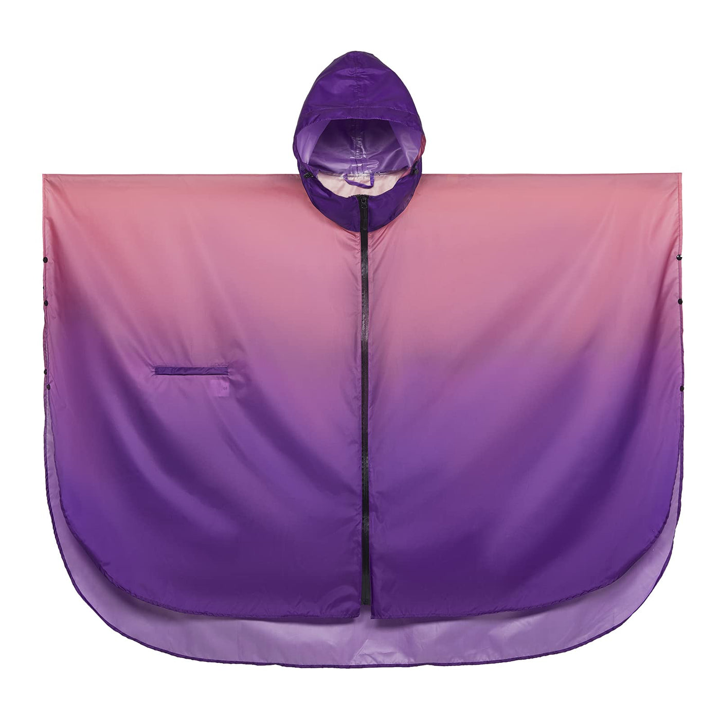 Rain cape with hood zipper, reusable raincoat, rain poncho bike hiking