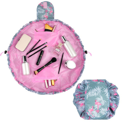 Large Capacity Make Up Bag With Cord, Portable Travel Makeup Bag