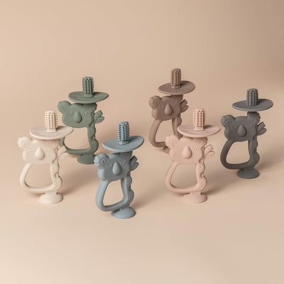 Baby-Beißring mit Saugfuß, Baby-Zahnbürste, Beißring