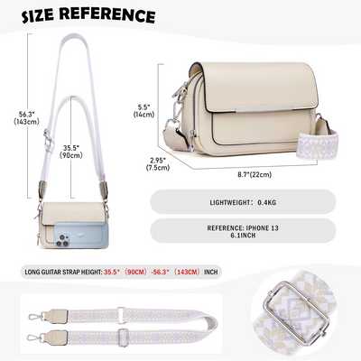 Handy Umhängetasche, Vegan Leder Crossbody Bag Umhängetasche mit verstellbarem abnehmbarem breitem Riemen