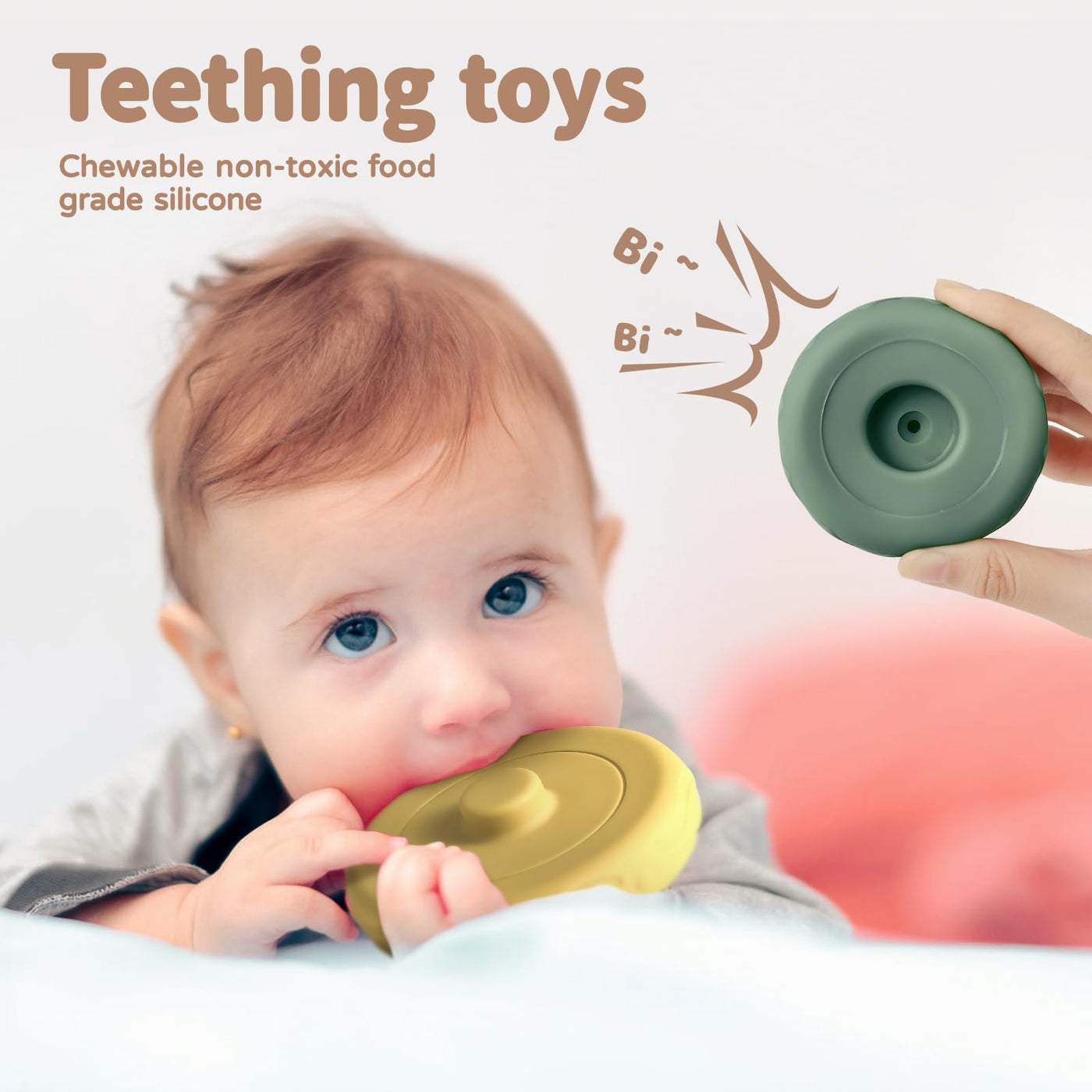 Jouet à empiler avec anneaux,Tour à empiler et anneaux de dentition pour jouer à empiler,Jouet de dentition à presser pour bébé