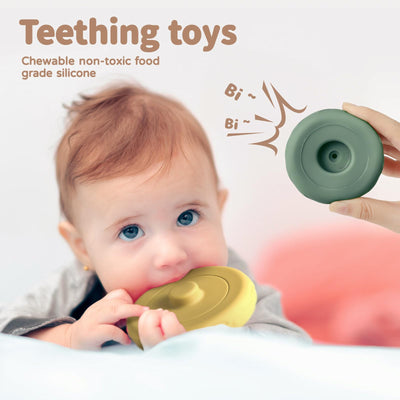 Jouet à empiler avec anneaux,Tour à empiler et anneaux de dentition pour jouer à empiler,Jouet de dentition à presser pour bébé