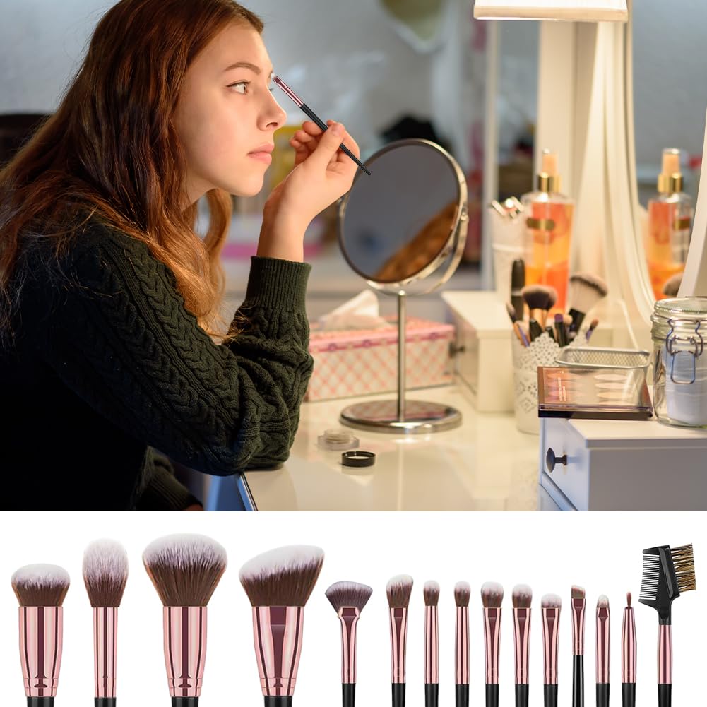 Brush Set Makeup, 15 Piece Professional Brush Set
