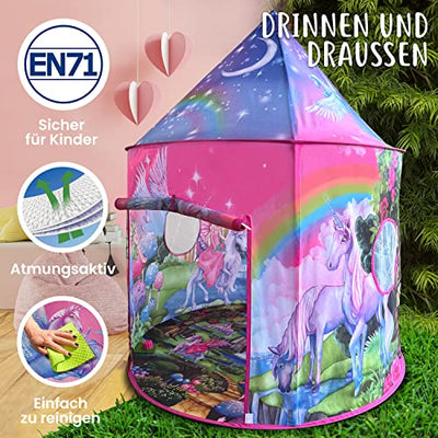 Rainbow Unicorn Kids Tent with unicorn sounds