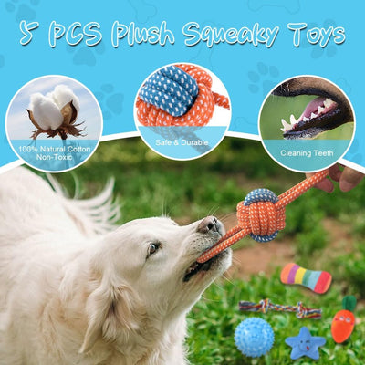 Ensemble de jouets pour Chiens, Jouet pour Chien Petits Chiens, Peluche avec Couineur, Jouet à mâcher Grinçant pour Petits Chiens Moyens, Peluche