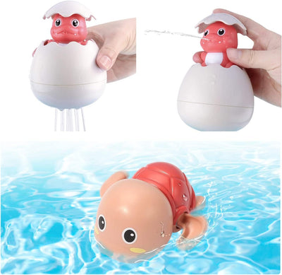 Bath toy, bathtub toy set with water shower, ball track, fishing game, floating squirting toy