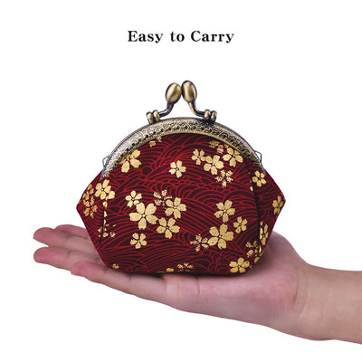 Porte-monnaie floral Portefeuille avec fermeture à clip Fermeture à clic