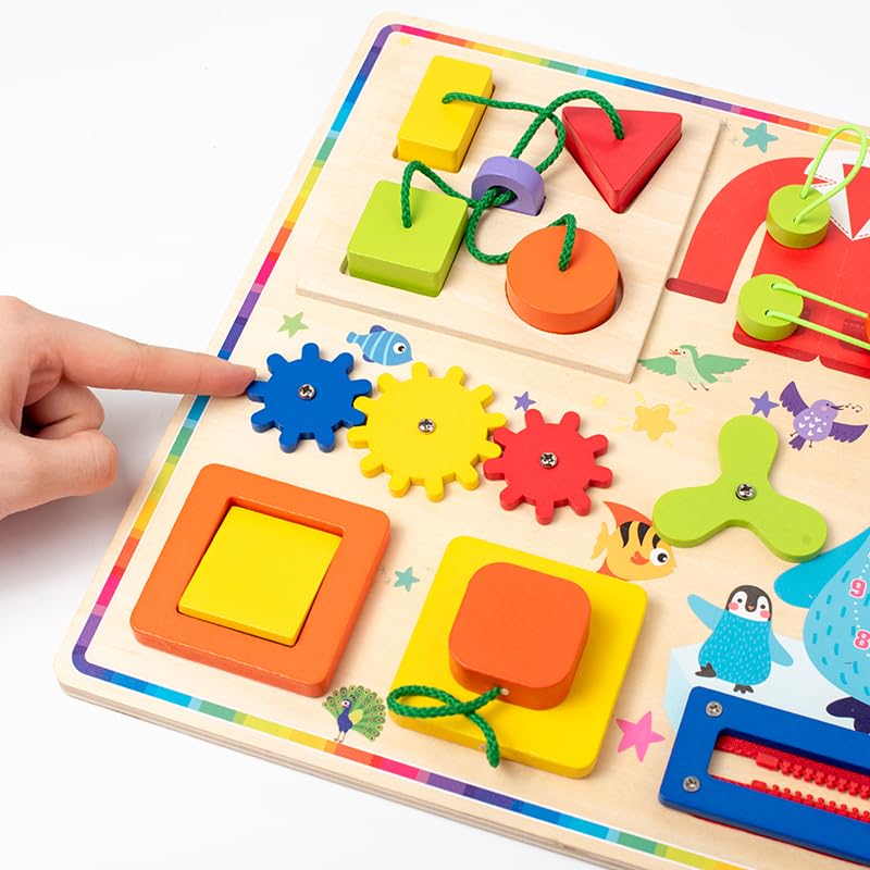 Tableau d'activités pour les enfants de 1 à 3 ans - Tableau sensoriel, jouet de voyage idéal et cadeau avec 11 activités, jouet d'apprentissage pour les enfants, pour l'autisme