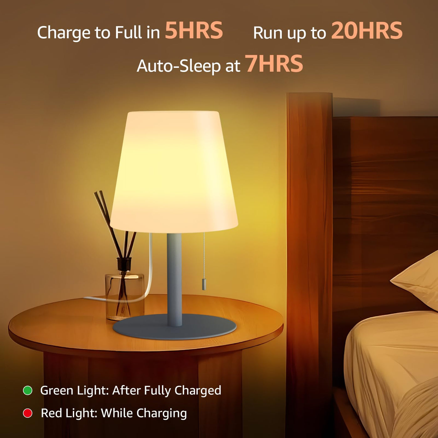 LED Outdoor Table Lamp with 8 Colors Cordless Lamp