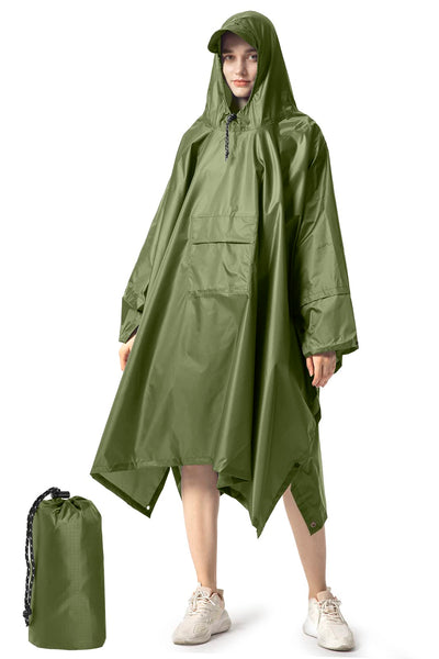 Rain cape Raincoat Rain jacket Waterproof Hiking Cycling Outdoor 3in1 Multipurpose