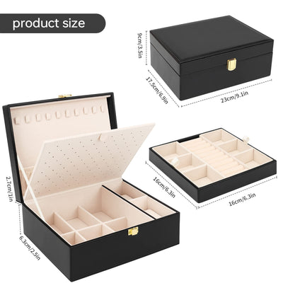 Jewelry box for necklaces, earrings, bracelets, rings, watches, with removable