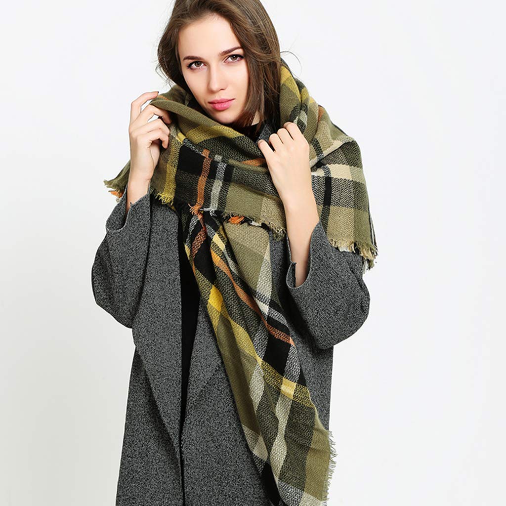 scarf thick knitted scarf plaid neckerchief scarf poncho