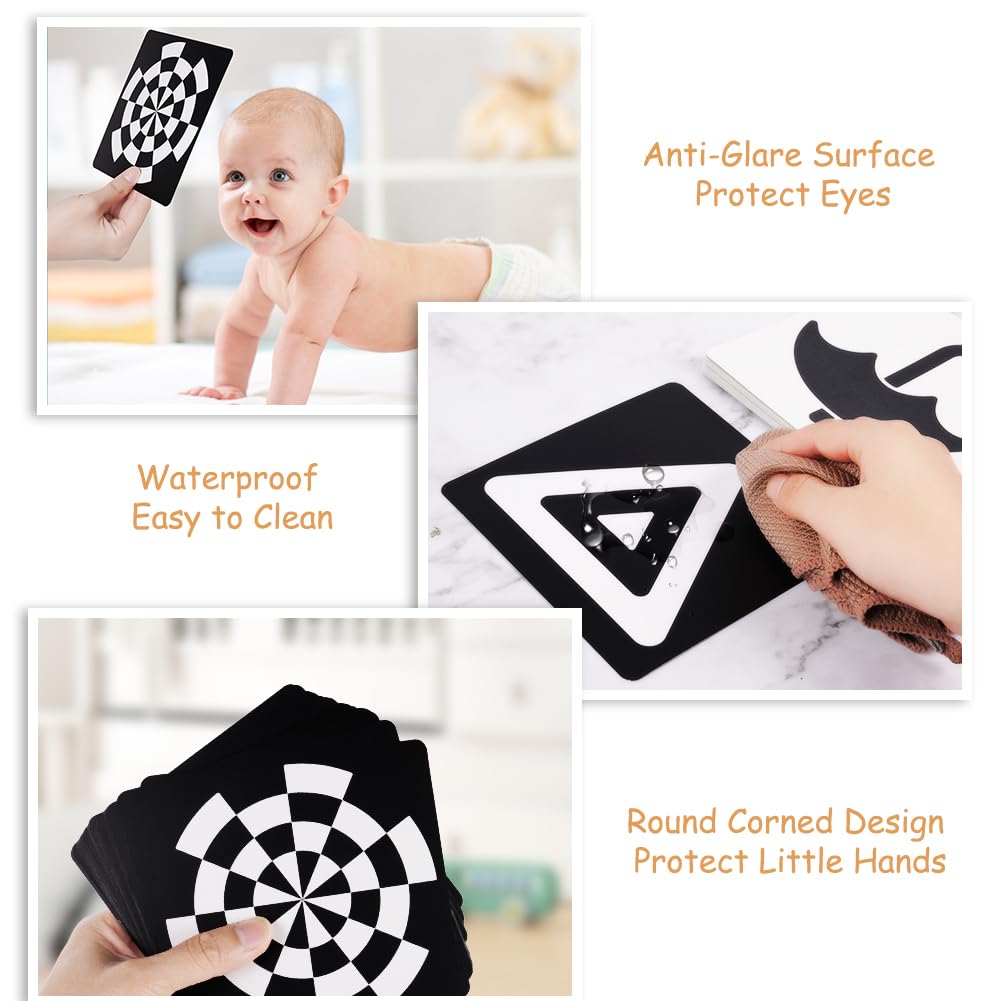Sensory Toys cards, 20pcs contrast book baby, flashcards toddlers for visual stimulation and brain development