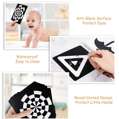 Sensory Toys cards, 20pcs contrast book baby, flashcards toddlers for visual stimulation and brain development