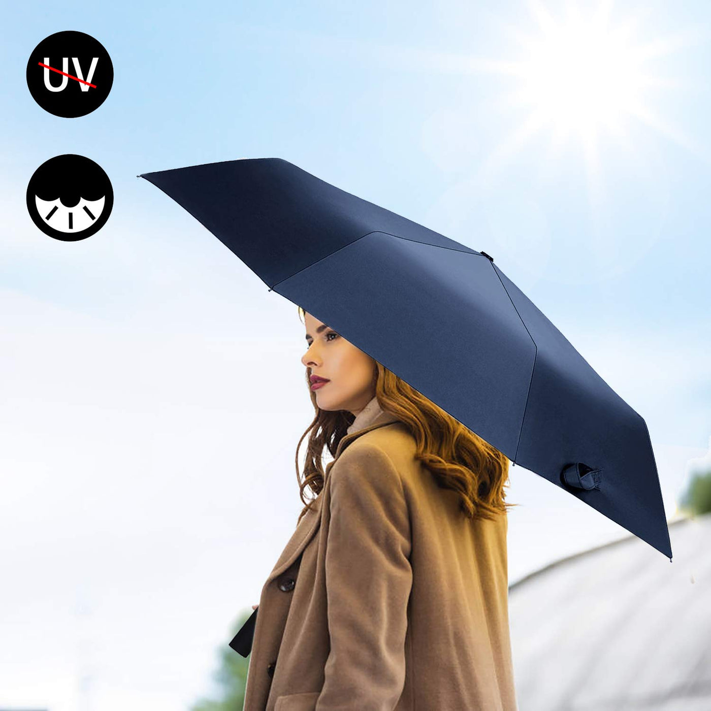 Umbrella, compact strong windproof automatic umbrellas, folding lightweight