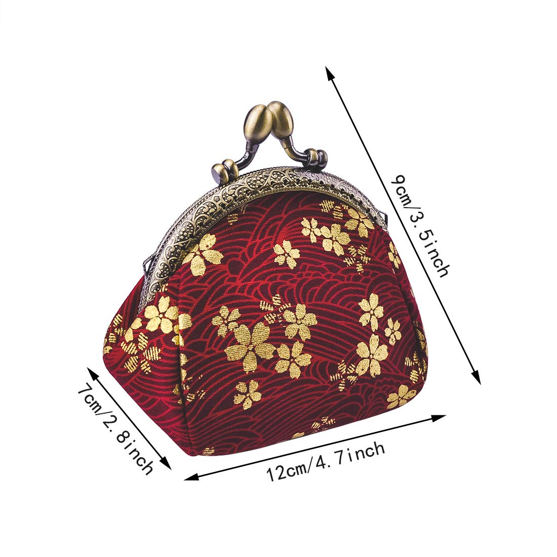 Porte-monnaie floral Portefeuille avec fermeture à clip Fermeture à clic