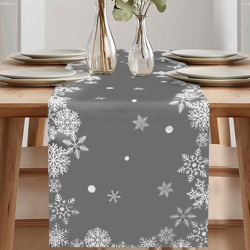 Christmas table runner modern Christmas table runner, snowflake table runner