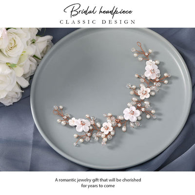 Coiffure fleurie perles accessoires de cheveux mariage coiffure de mariée en cristal