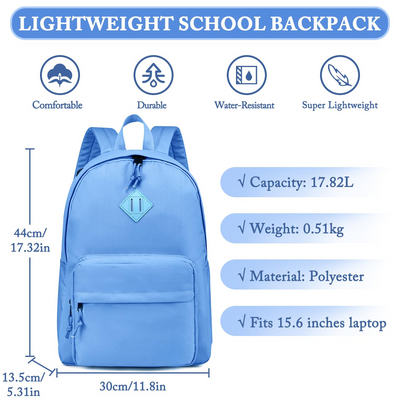 School backpack, Classic Lightweight Backpack Teenager College School Bag Casual Daypack for Travel Work