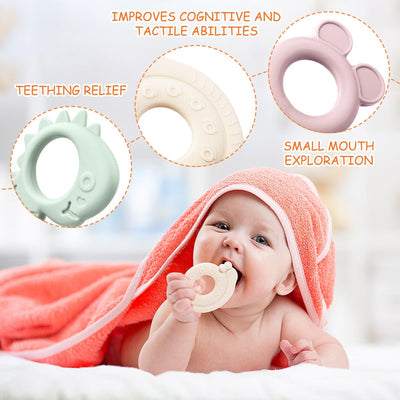 Animaux Anneau de dentition pour bébé, sans BPA Grand anneau de dentition pour bébé