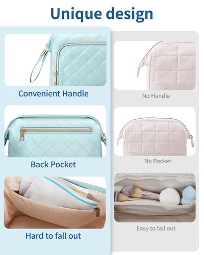 Grande trousse de maquillage, trousse de maquillage à large ouverture pour le maquillage et les voyages