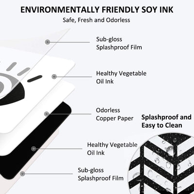 High Contrast Baby Flashcard, Colorful Visual Stimulation Learning Activity Card for Babies