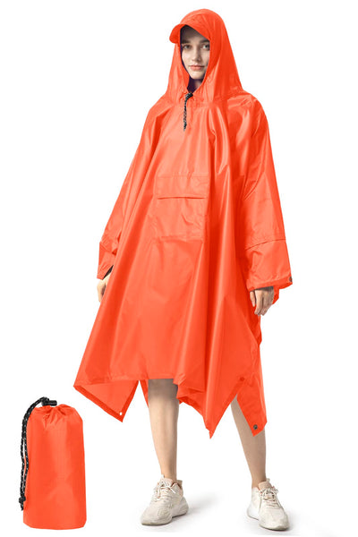 Rain cape Raincoat Rain jacket Waterproof Hiking Cycling Outdoor 3in1 Multipurpose