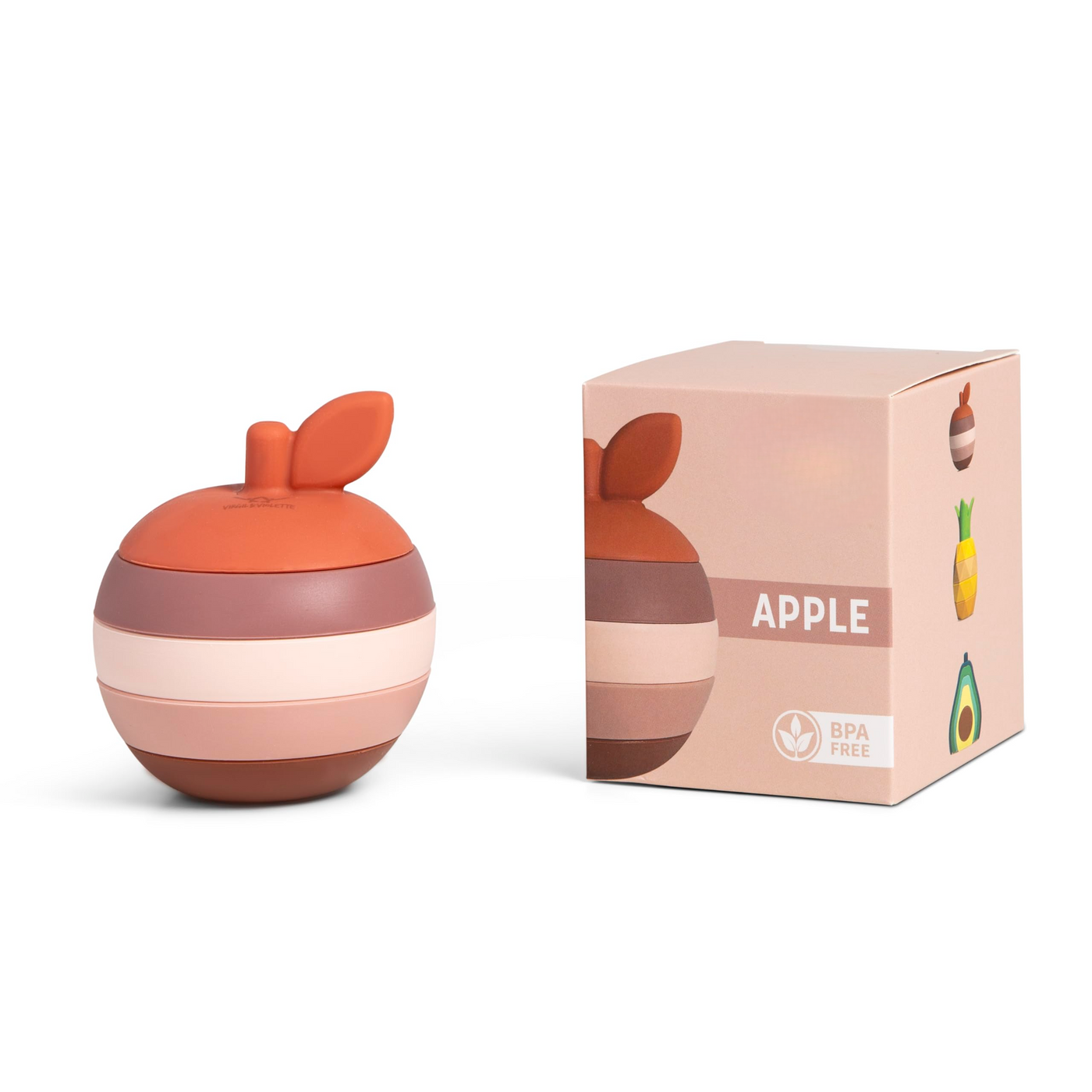 Motorikspielzeug Pädagogischer, stapelbarer Apfel mit 5 Teilen