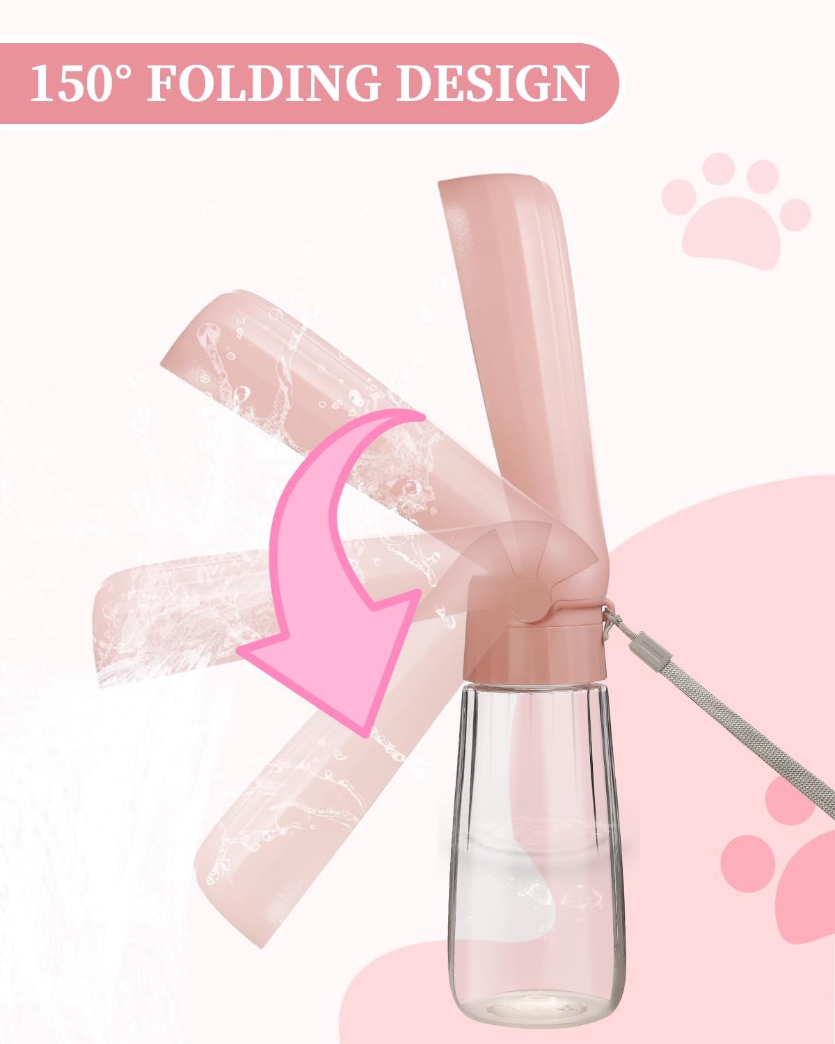 Portable Pet Drinking Bottle, foldable Design