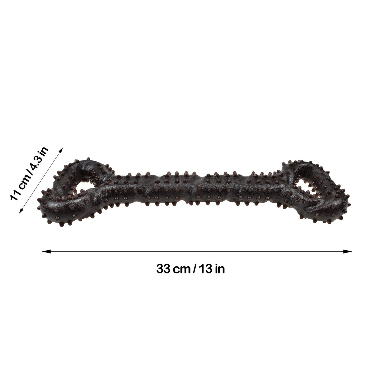 Jouet pour chien robuste en forme d'os à mâcher en caoutchouc dur avec un design convexe