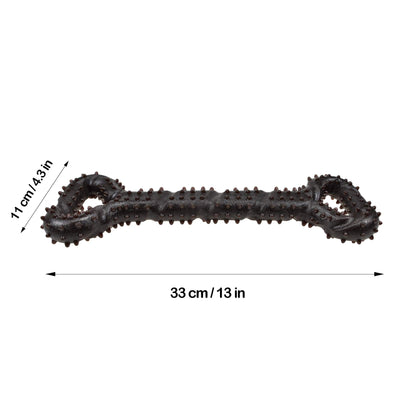 Jouet pour chien robuste en forme d'os à mâcher en caoutchouc dur avec un design convexe