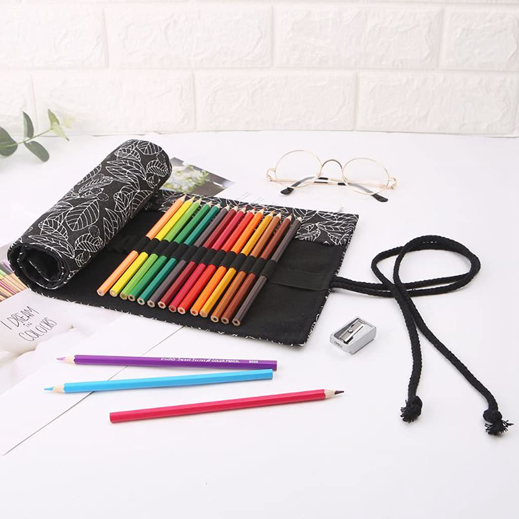 Canvas Pencil Wrap, 2 pieces 36 slots pencil wrap, pencil case