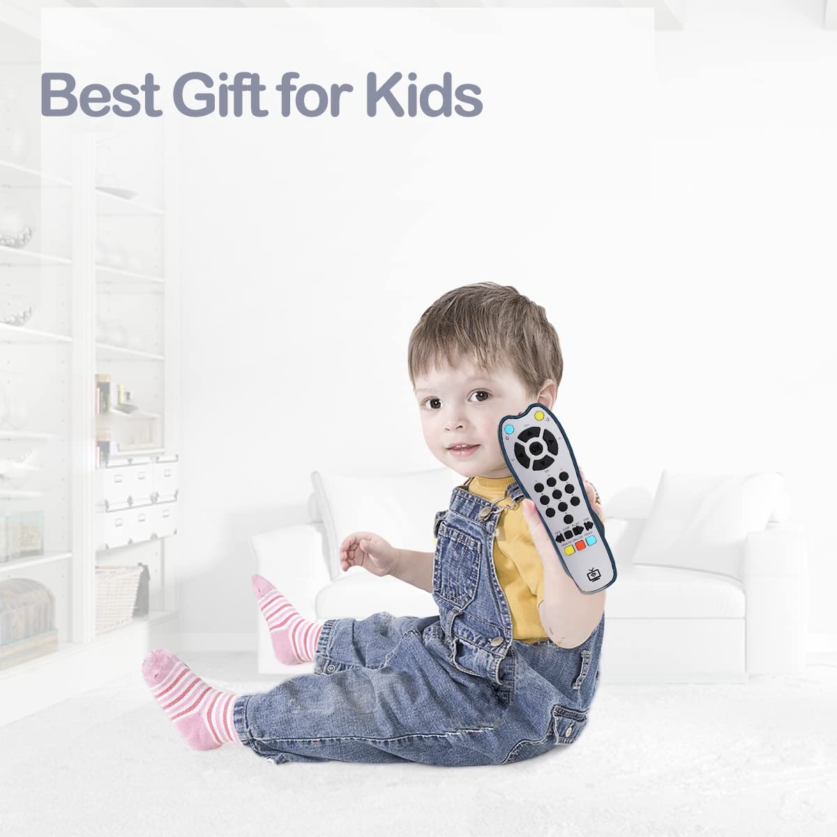 Baby Realistische TV-Fernbedienung Spiel mit Licht und Ton, Upgrade Einstellbare Lautsprecher