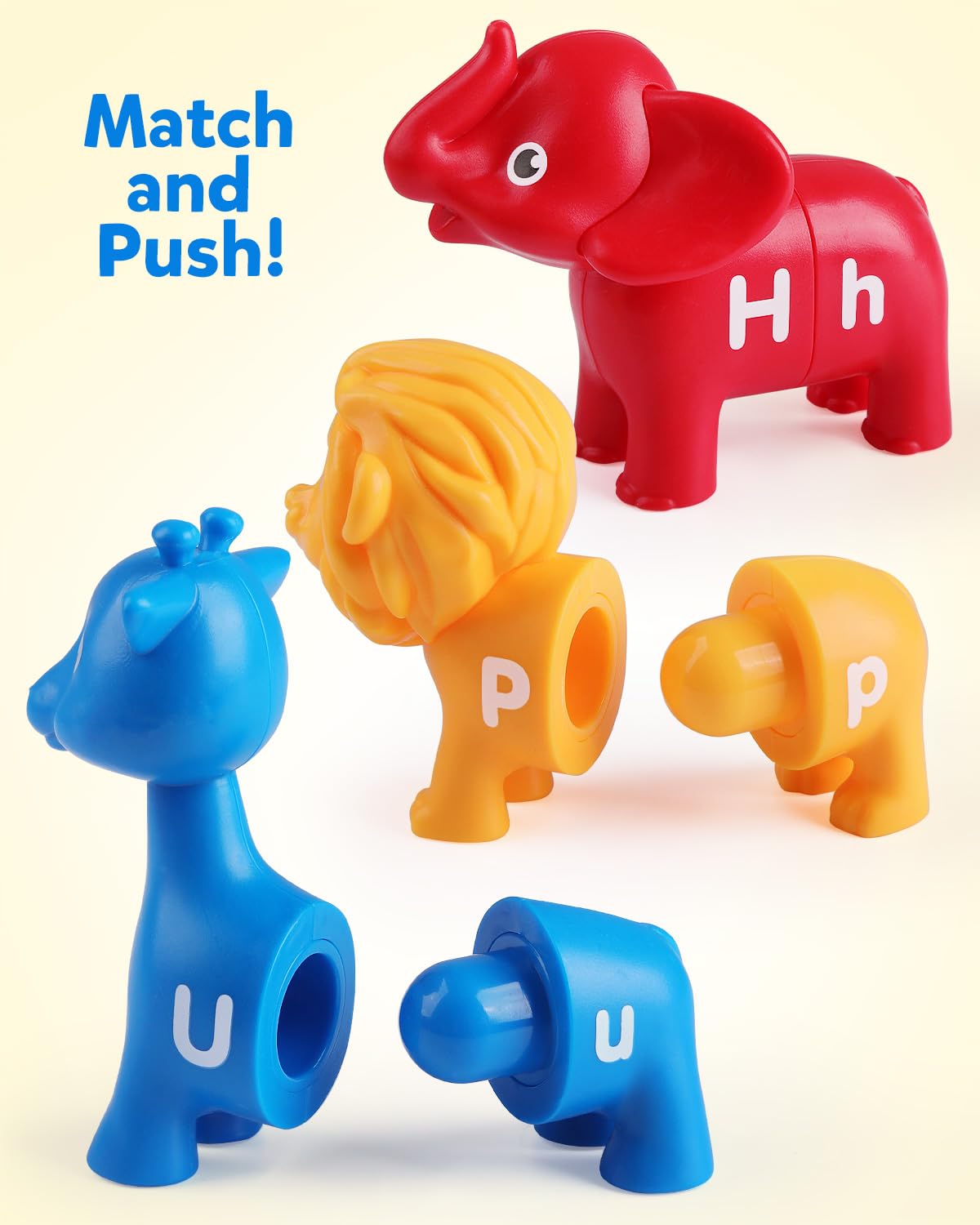 ABC Animal Letter Matching Game, 26PCS Upper and Lower Case Fine Spelling Sports Toy, Preschool Puzzle