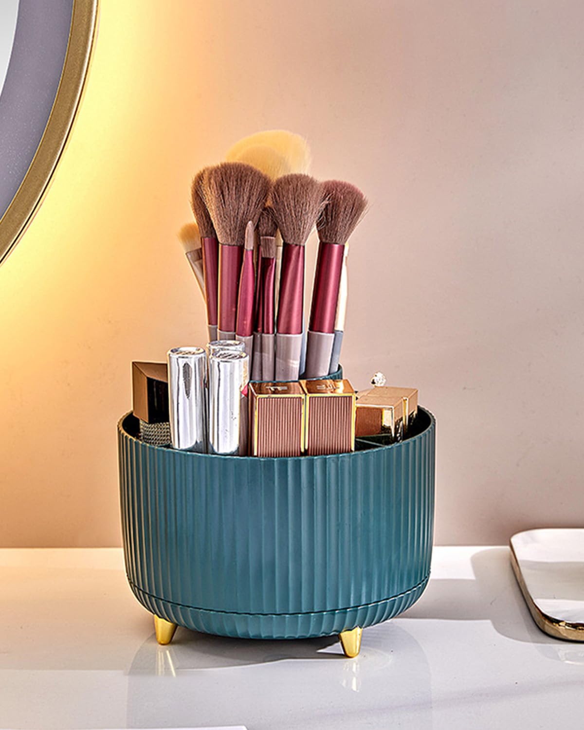 Cosmetic Makeup Organizer, 360°Rotatable Brush Organizer