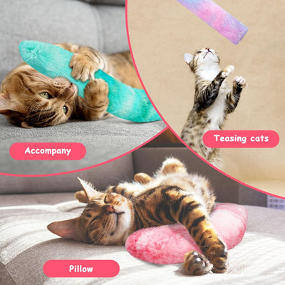 Jouet Pour Chat à L'Herbe à Chat 3 Pièces, Ensemble de jouets Pour Chat, Coussin Pour Chat avec Coussin de Valériane pour Chats à l'Herbe à Chat Coussin Câlin En Peluche, Jouet Apaisant Doux Et Moelleux pour Animaux de Compagnie