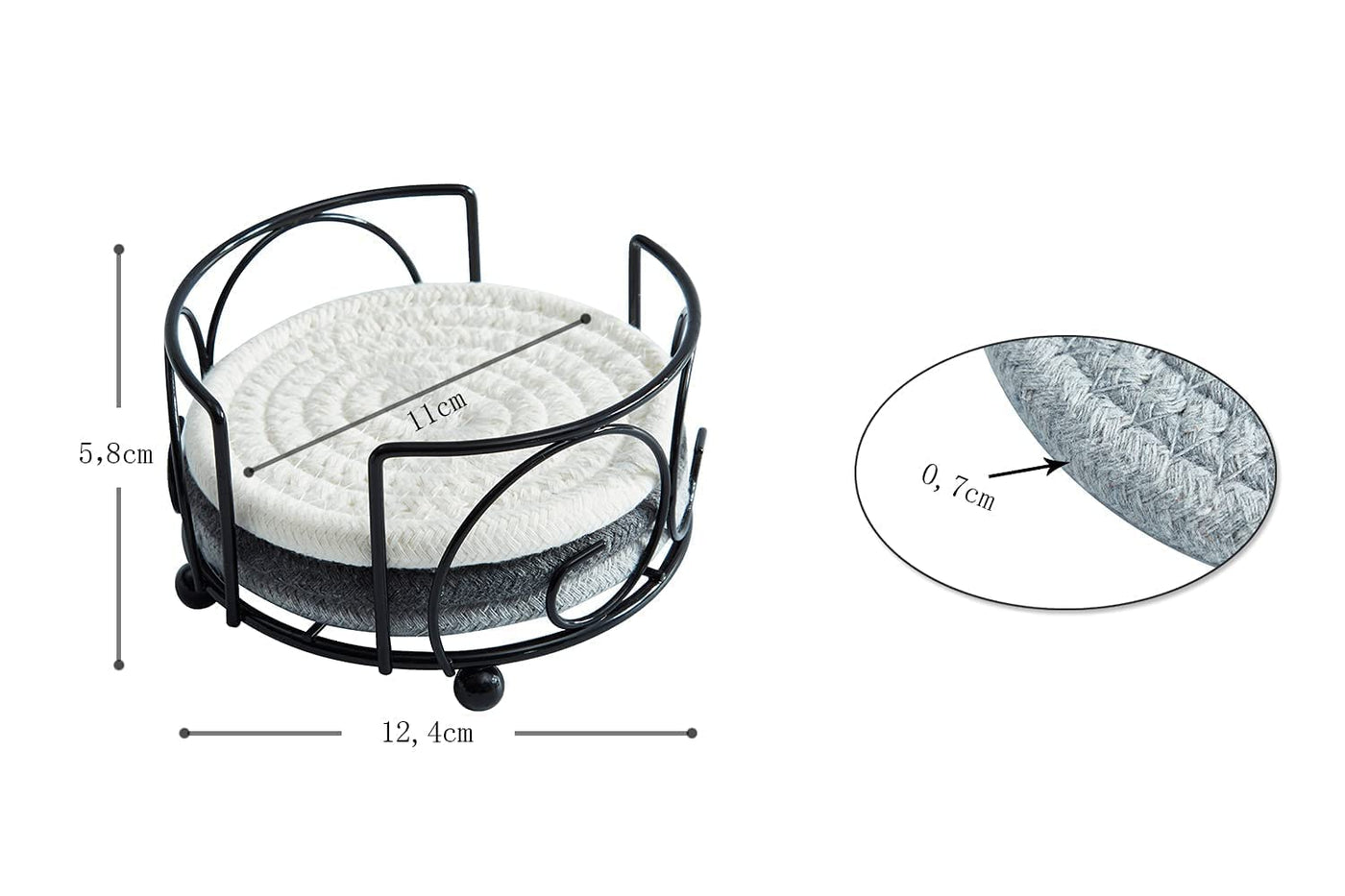 Glass coaster drinks cup coaster set