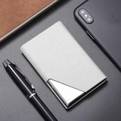 Business card case, luxurious PU leather premium business card holder, with magnetic closure, for gentle storage of your cards