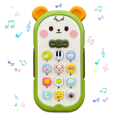 Jouet musical pour téléphone portable de bébé, téléphone pour enfants avec lumières musicales, son anglais et fonctions de mélodies variées, téléphone portable de bébé