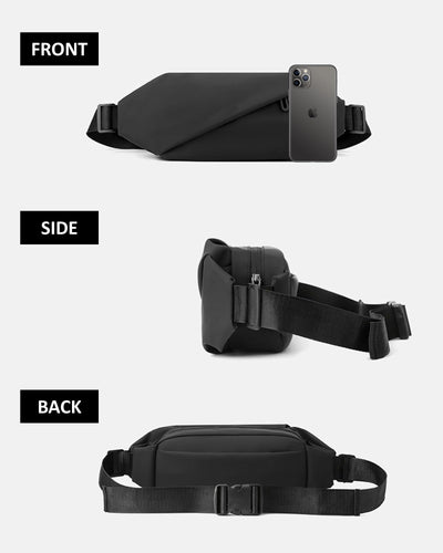 Large Fanny Pack-PU Leather Waterproof Sport Travel Travel Jogging Belly Bag Waterproof Hiking Anti-theft Elegant