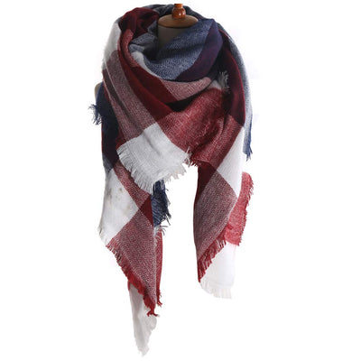 scarf thick knitted scarf plaid neckerchief scarf poncho